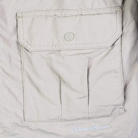 Eddie Bauer Travex Women's Khaki Zip Up Utility Jacket Nylon Hiking Medium - Picture 7 of 7